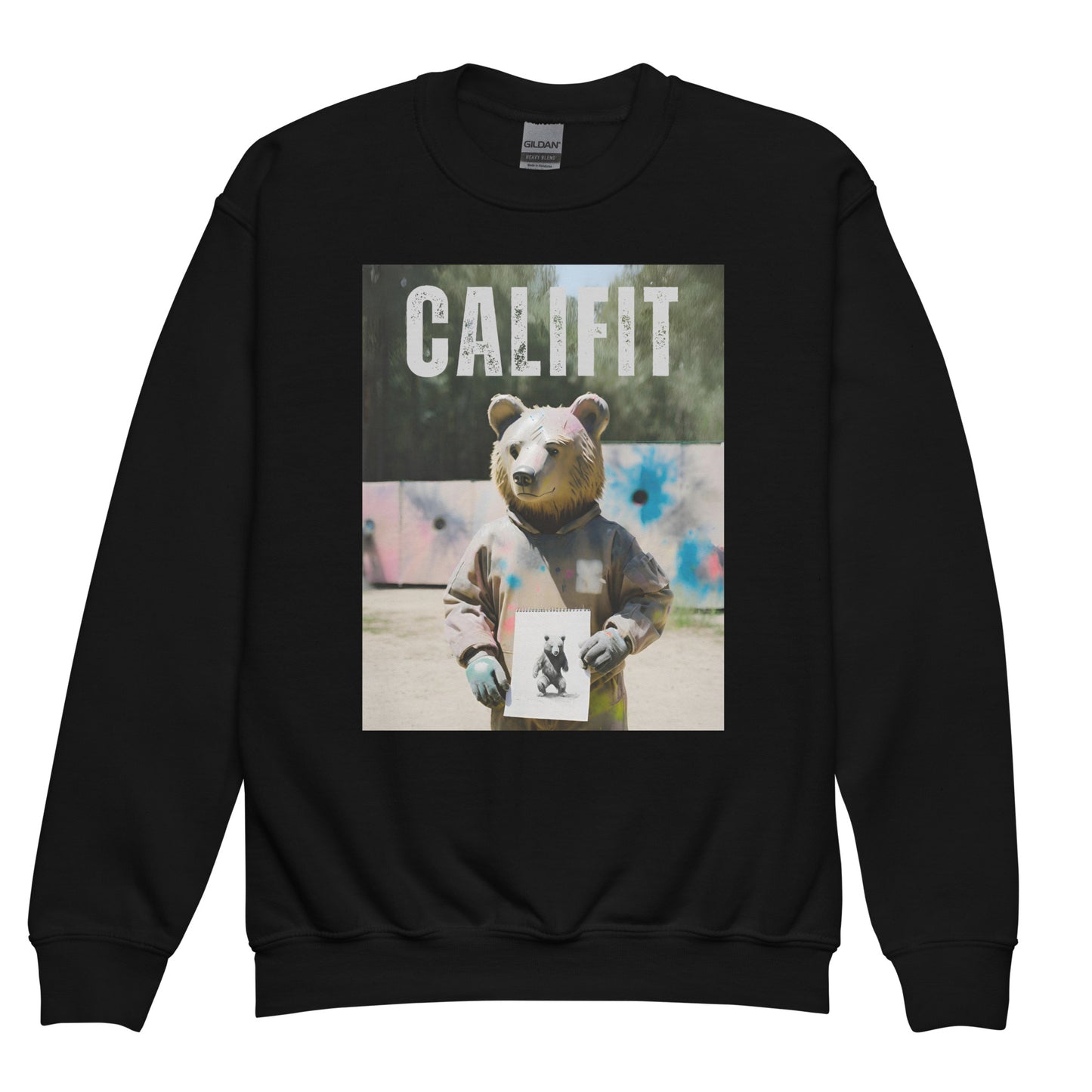 Youth Spatter Bear crewneck sweatshirt