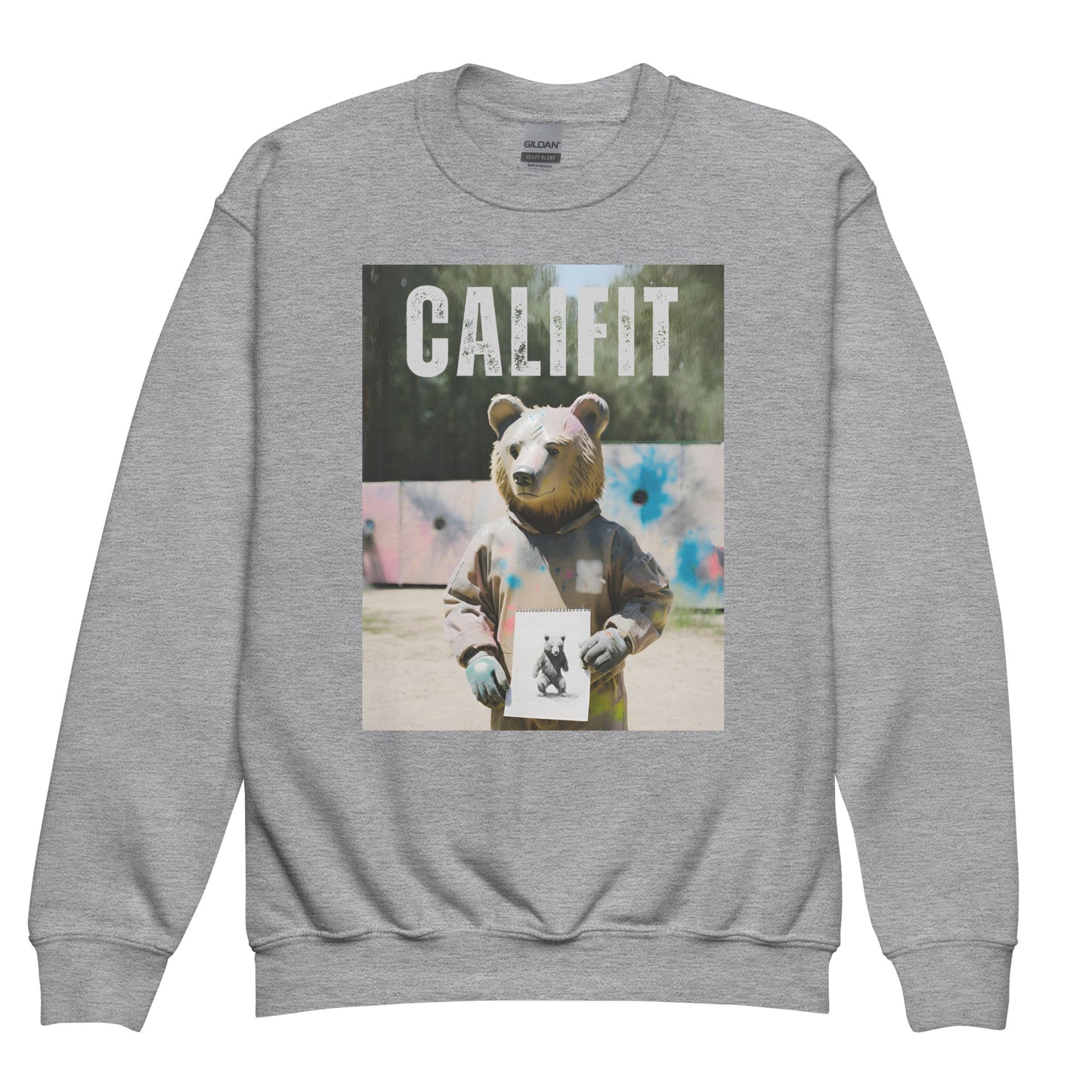 Youth Spatter Bear crewneck sweatshirt